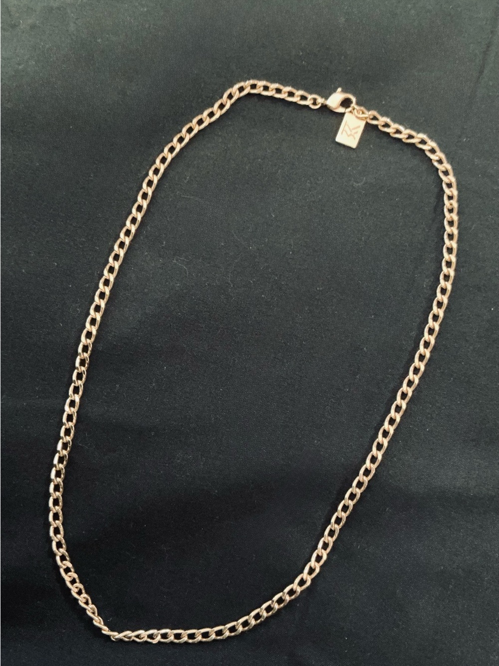 Miranda Frye 18” Curb Chain Necklace 18k Gold Plated Lobster Claw Clasp Signed